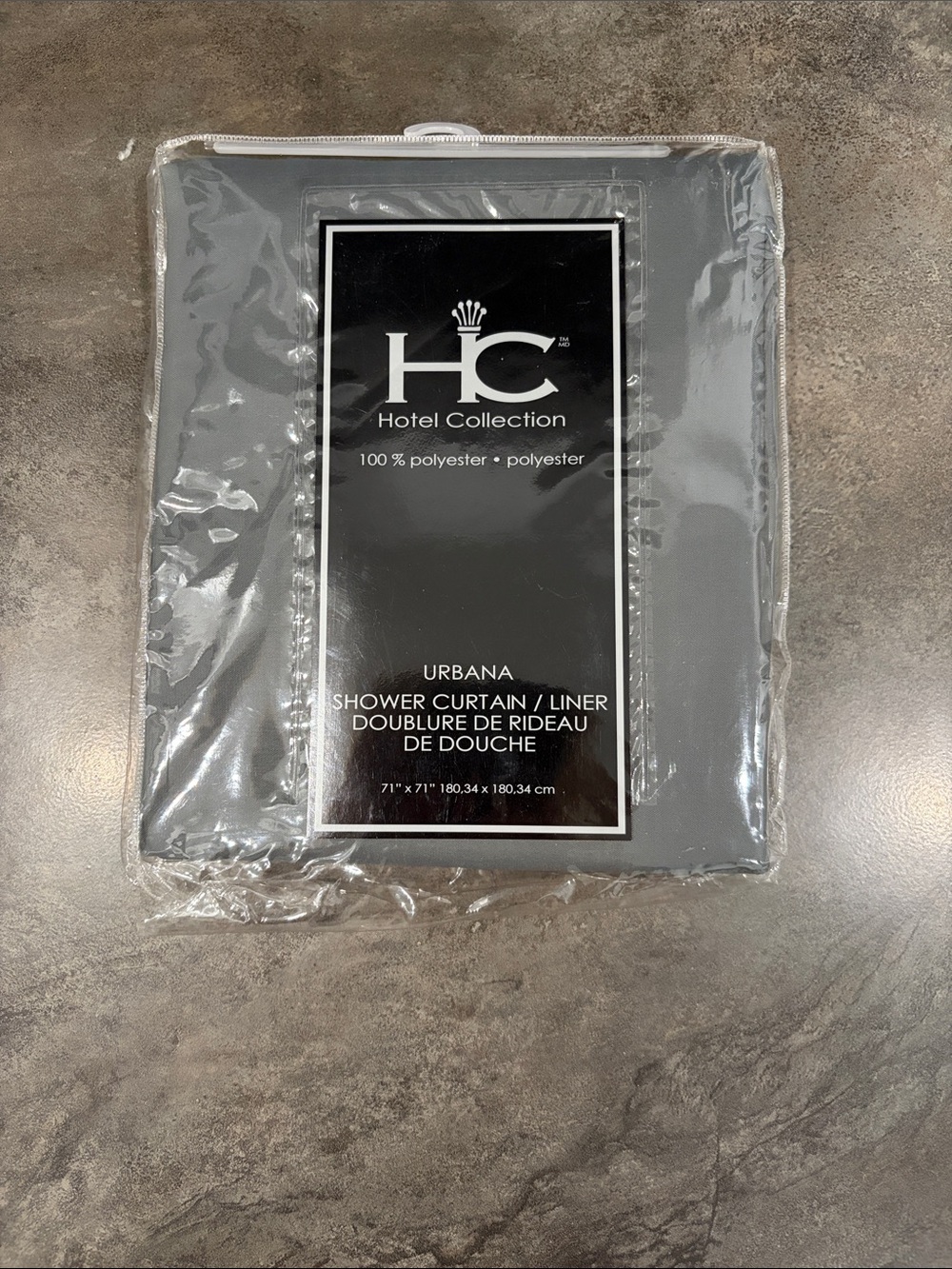 New HC Hotel Collection Urbana Shower Curtain Liner - Gray